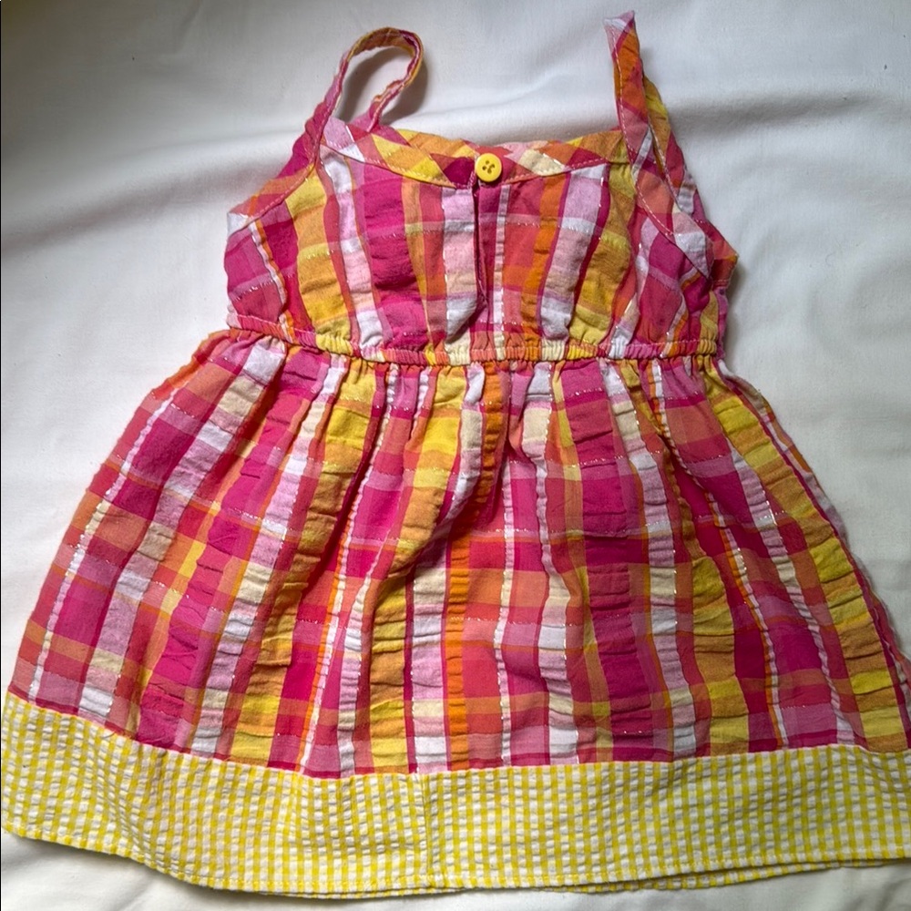 Youngland Pink and Yellow Plaid Dress 18 month - Picture 6 of 7
